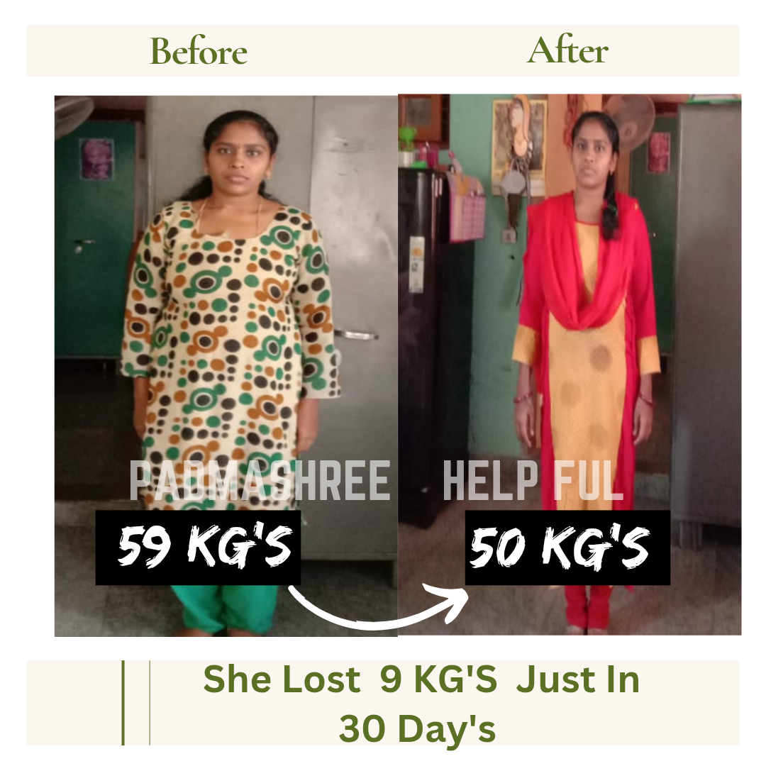 Weight loss transformation - 9 KGs lost in 30 days